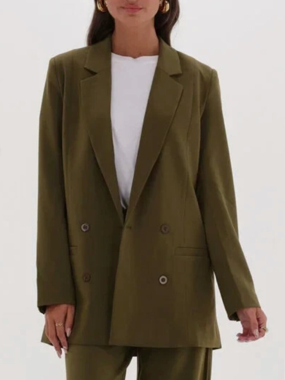 NEW: Gestuz JoelleGZ Blazer Jacket Coat, Olive Forest Dark Green, Women, 34